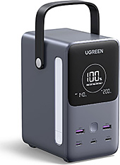 ＜UGREEN Nexode モバイルバッテリー (48000mAh・300W) 5ポート 3 USB-C＋2 USB-A 入出力PD3.1 140W急速充電対応 ハンドル付/大型デジタル表示/LEDライト/240W充電ケーブル付 縦置型コンパクト 独自NTC温調技術 PSE技術基準適合 MacBookPro14"/16"/PD対応WindowsPC/iPad/スマホなど PB770 ＞