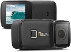 ＜NATIONAL GEOGRAPHIC ナショナルジオグラフィックアクションカム mini 90.3g 超小型、超軽量, SMOOTH SHOT, 4K 30fps, 様々なアクセサリーを基本提供, Wi-Fi機能搭載＞